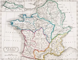 Karte von Frankreich, Gallia Antiqua, aus 